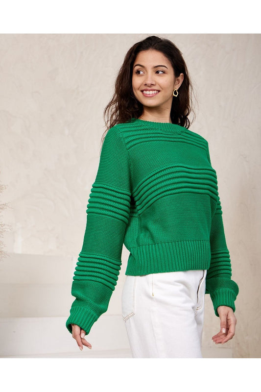 Willow Knit Crop Jumper - Green