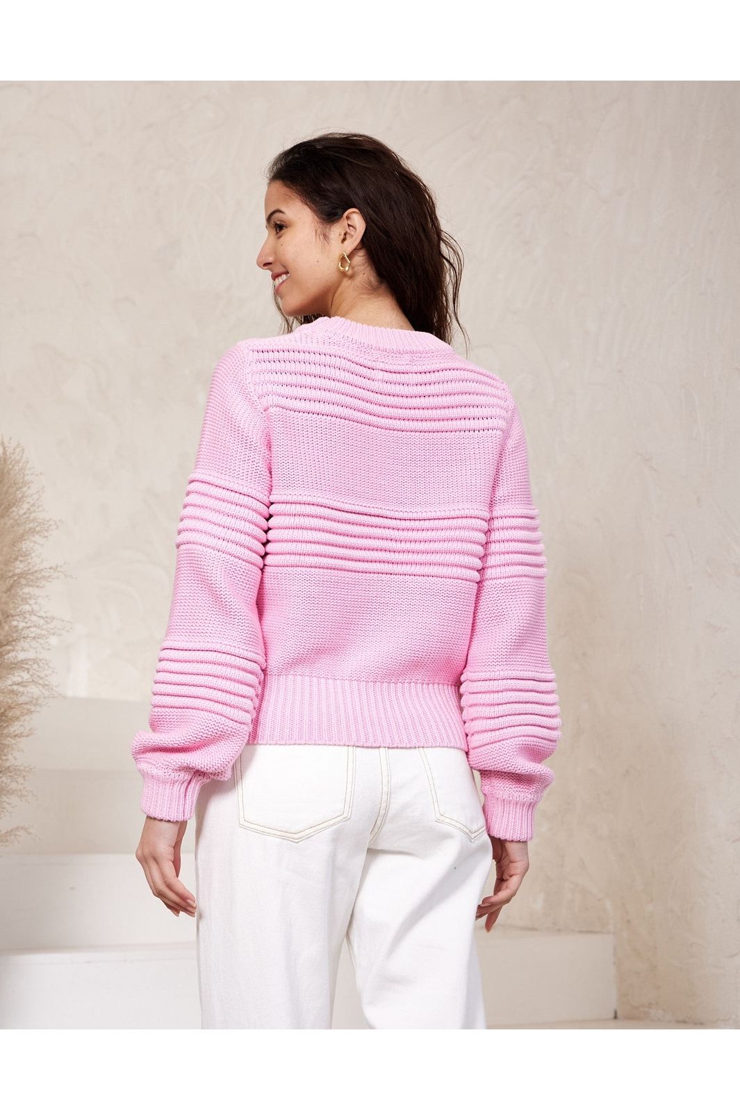 Willow Knit Crop Jumper - Pink