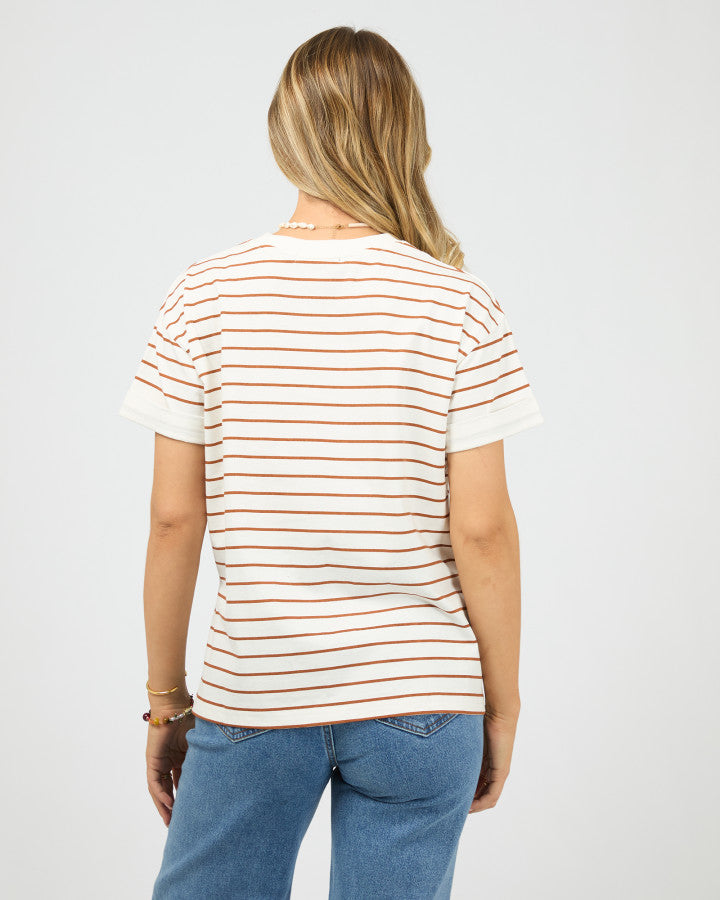 AAE.Washed Stripe Tee - Cinnamon