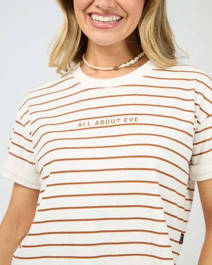 AAE.Washed Stripe Tee - Cinnamon