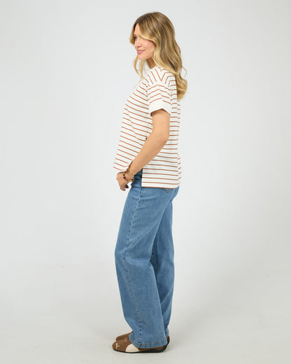 AAE.Washed Stripe Tee - Cinnamon