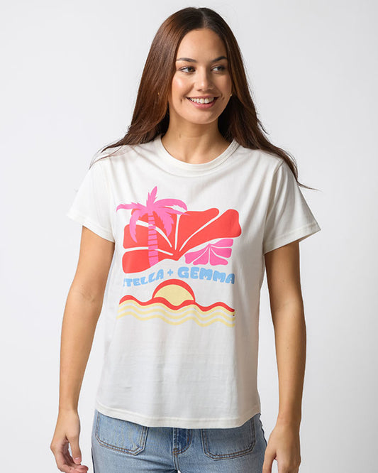 Stella + Gemma Ace Tee - Vacay White