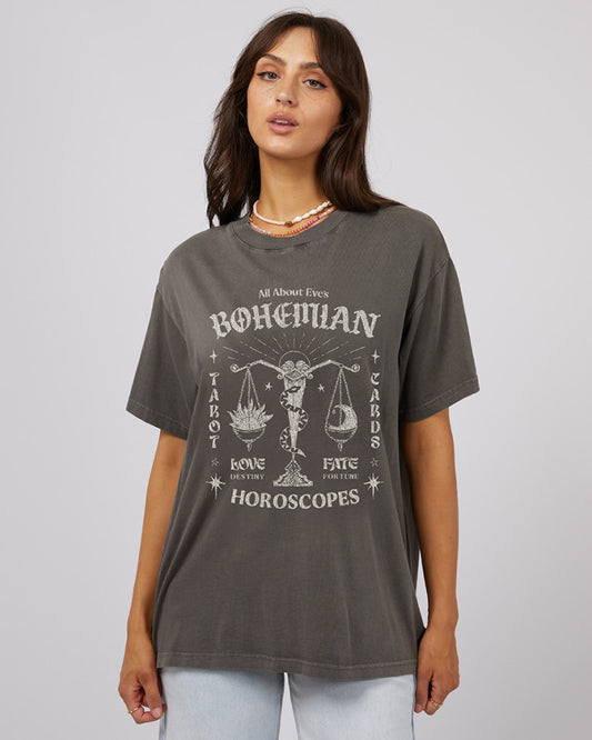 Bohemian Oversized Tee - Charcoal