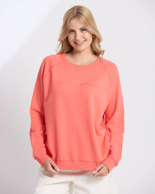 Classic Embroidered Sweat - Coral