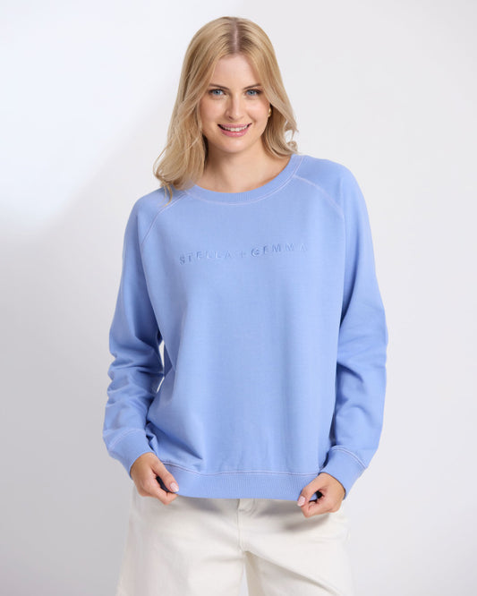 Classic Embroidered Sweat - Sky