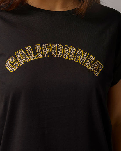 Stella + Gemma Leopard California Tee - Black