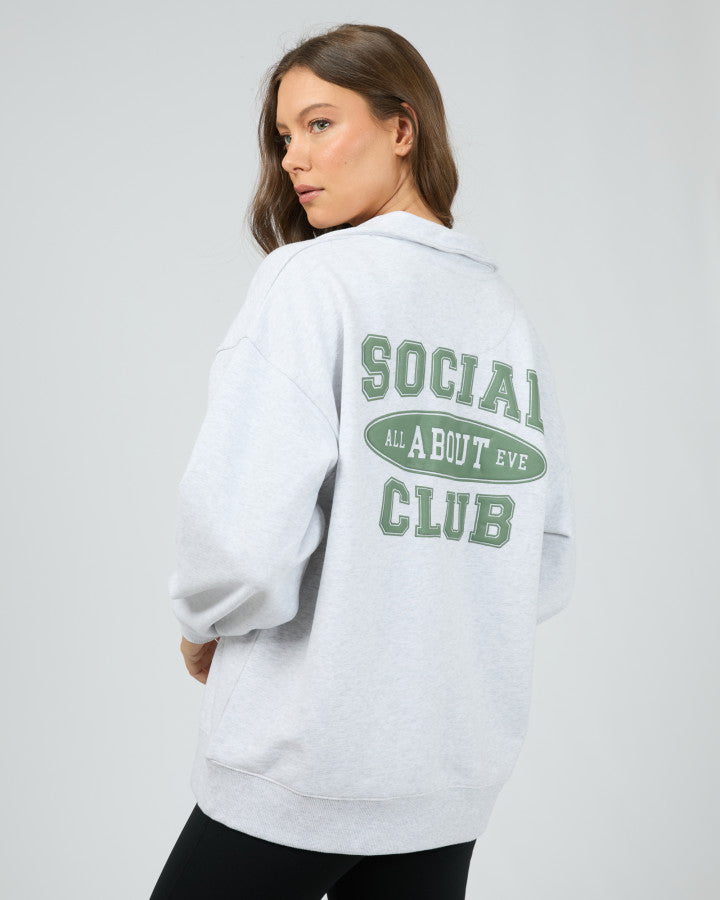Elevated Relaxed 1/4 Zip Crew - Snow