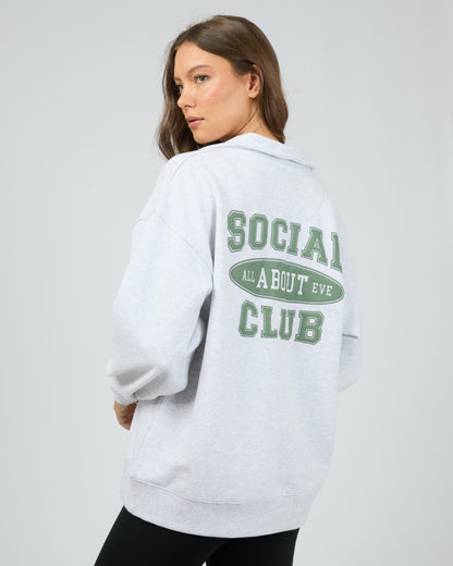 Elevated Relaxed 1/4 Zip Crew - Snow