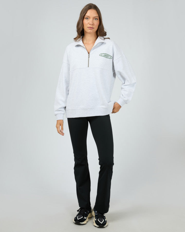Elevated Relaxed 1/4 Zip Crew - Snow