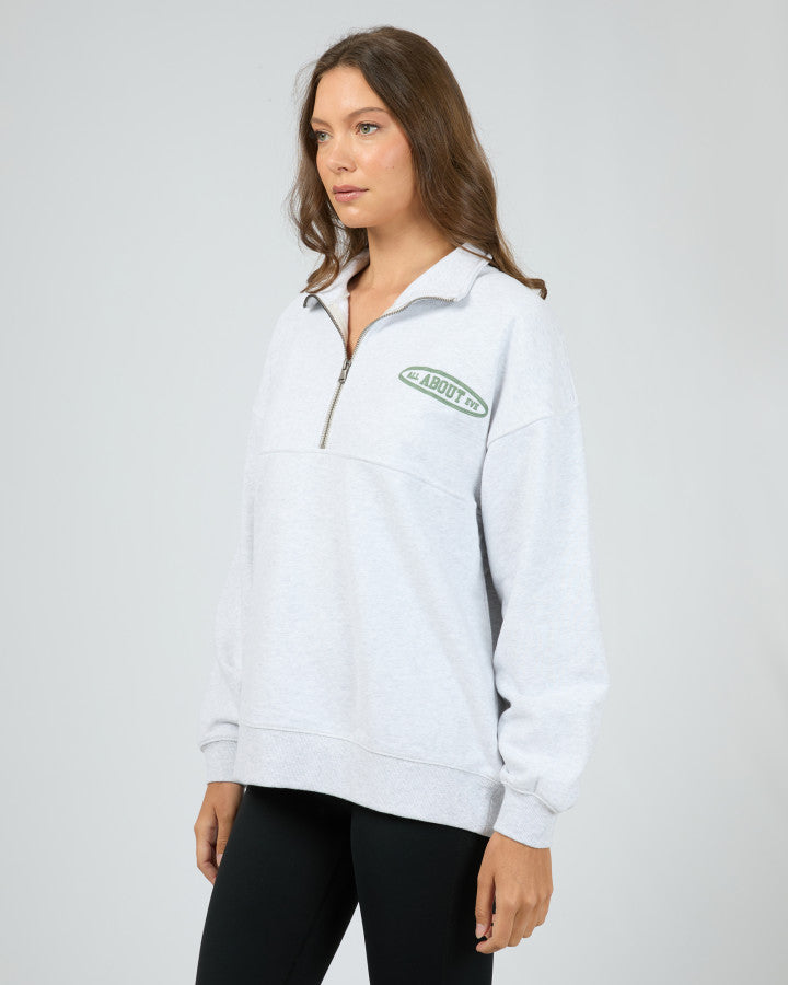 Elevated Relaxed 1/4 Zip Crew - Snow