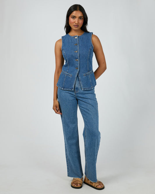 Lena Denim Vest - Heritage Blue