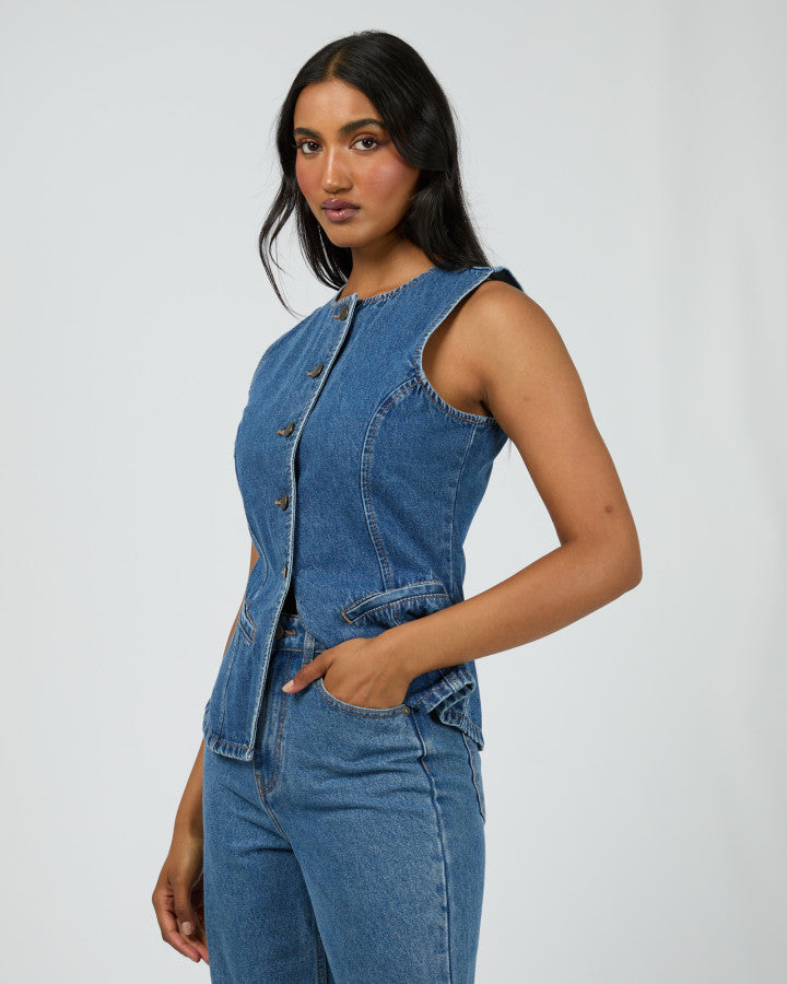 Lena Denim Vest - Heritage Blue