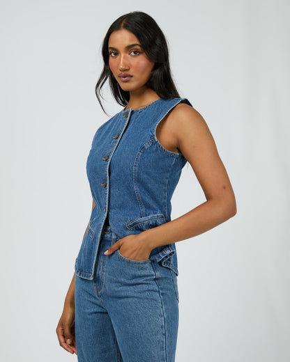 Lena Denim Vest - Heritage Blue