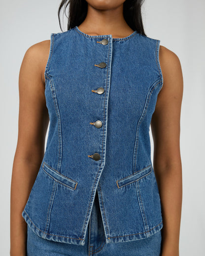 Lena Denim Vest - Heritage Blue