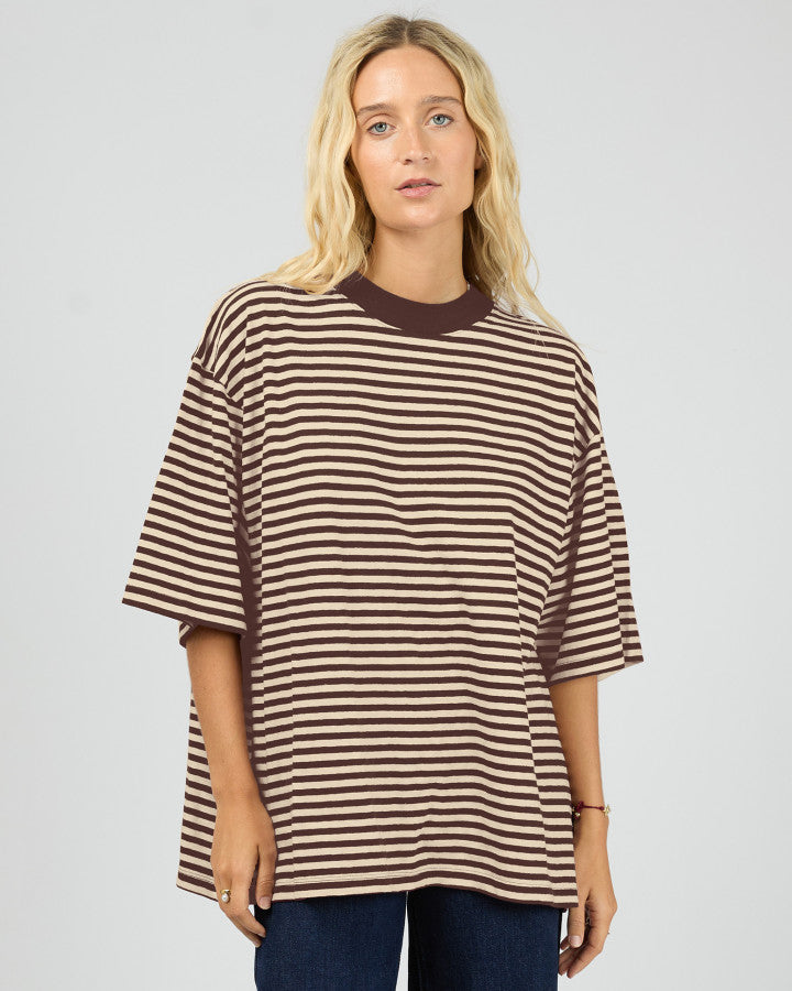 Paloma Oversized Stripe Tee - Brown