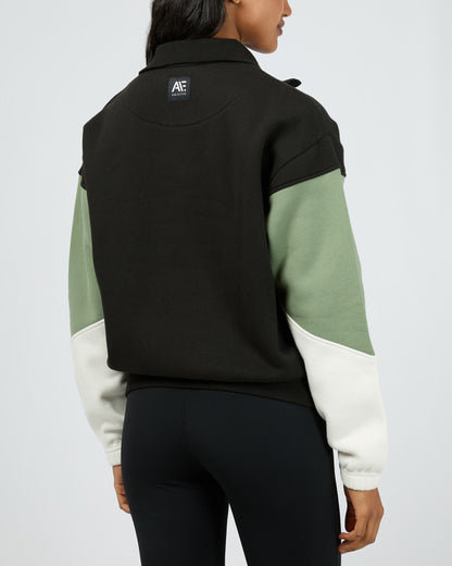 Savannah Panel 1/4 Zip Jumper - Black