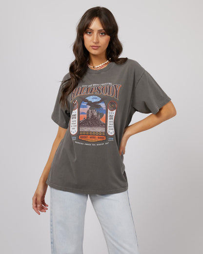 Sky Dance Oversized Tee - Charcoal