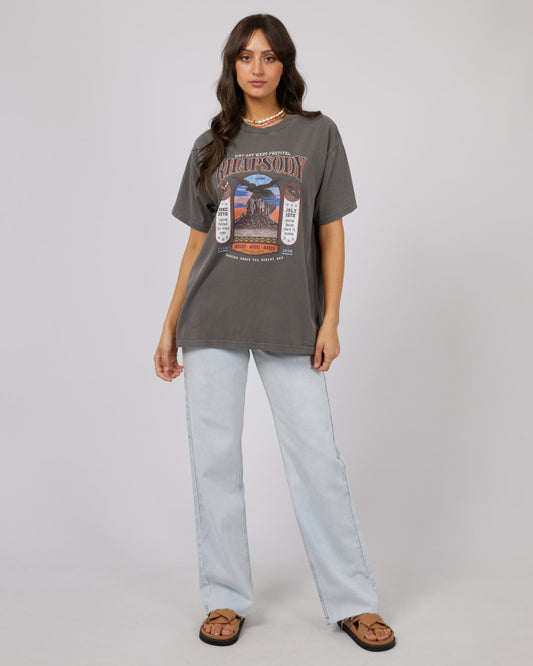 Sky Dance Oversized Tee - Charcoal