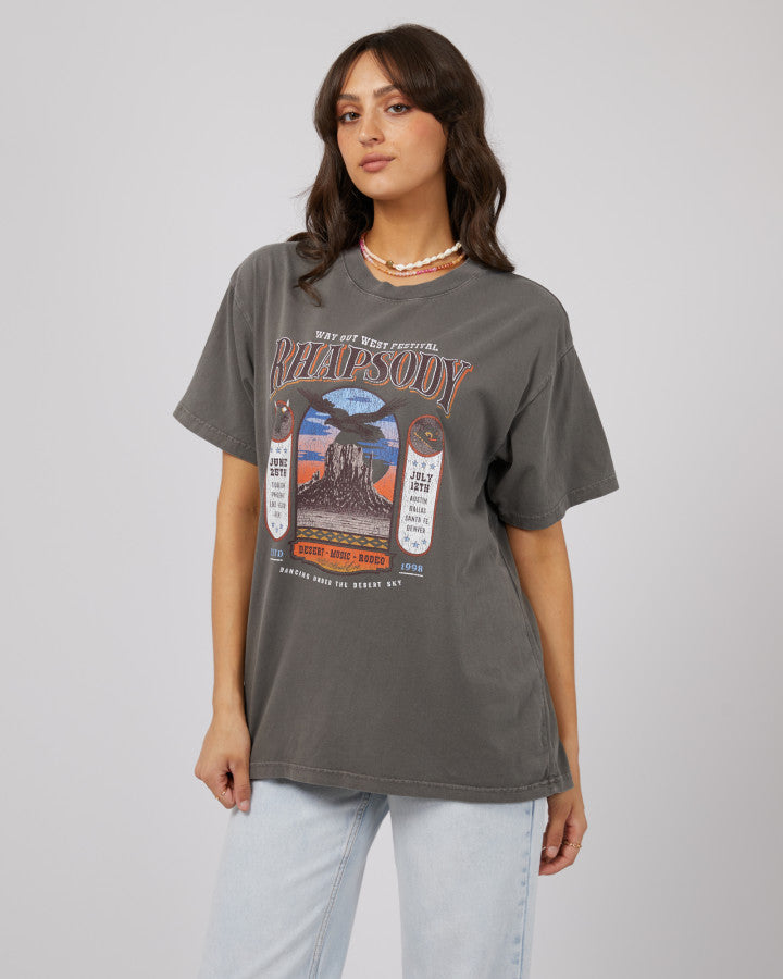 Sky Dance Oversized Tee - Charcoal