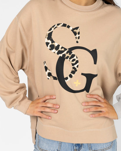 Stella + Gemma Sunday Sweater - Concrete Leopard