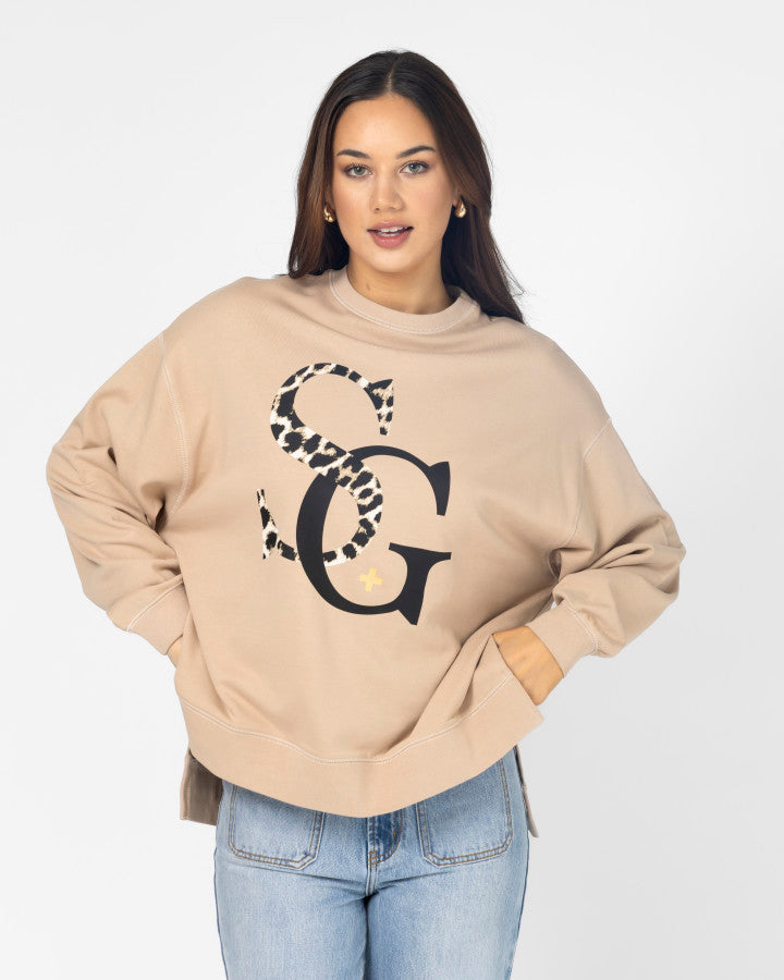 Stella + Gemma Sunday Sweater - Concrete Leopard
