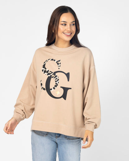 Stella + Gemma Sunday Sweater - Concrete Leopard