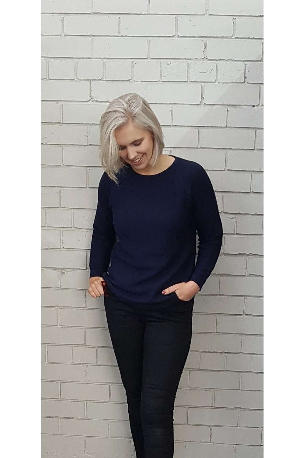 Carrie Knit-Navy - Sorella Boutique