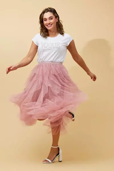 CC Tulle Skirt-Rosewater